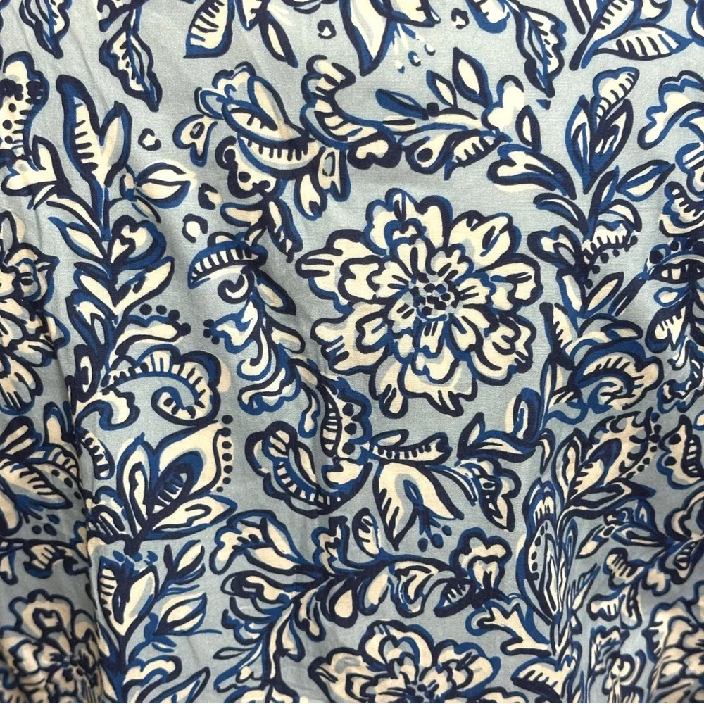 NWT SAIL TO SABLE 100% Cotton Blue & White Tunic Midi Kaftan Dress Size L - Picture 14 of 16